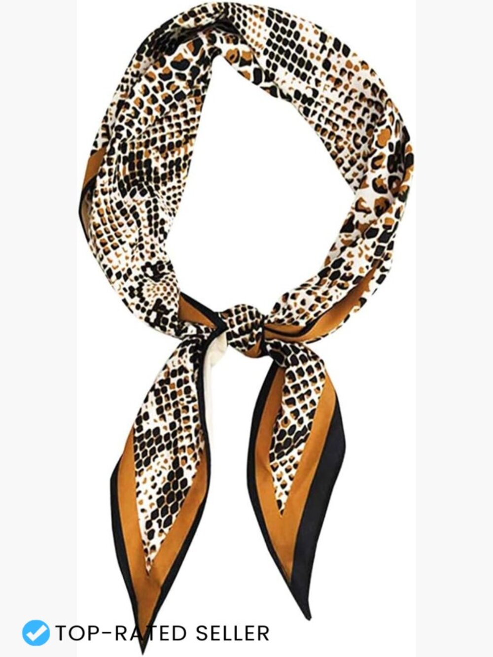 Silk Scarf Animal Print Leopard Neck Scarf Head Scarf Neck Tie Purse Accessory